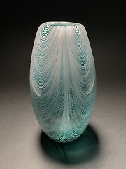 Aqua Feathered Vase