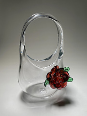 Glass Purse with Rose