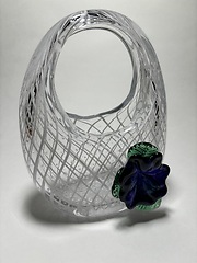 Reticello Glass Purse with Morning Glory